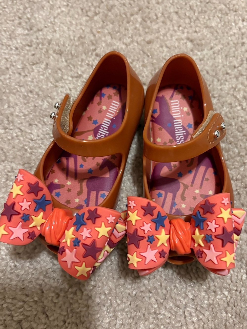 Mini Melissa Ultra Girl Wonderland Baby Ballerina Flat, Brown